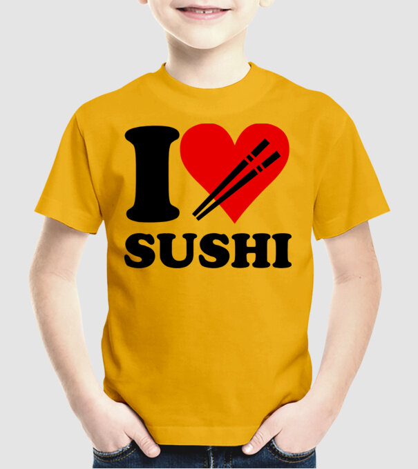 I love Sushi! minta sárga pólón