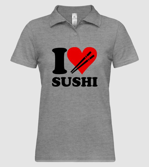 I love Sushi! minta szürke pólón