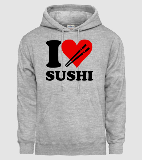 I love Sushi! minta szürke pólón