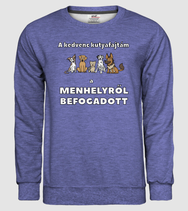 Menhelyi kutya minta farmerkék pólón