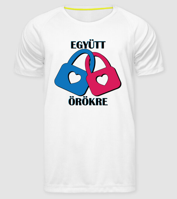 Együtt örökre - páros minta fehér pólón