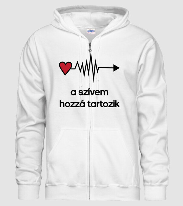 A szívem hozzá tartozik - páros (lány) minta fehér pólón