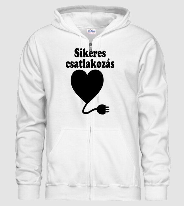 Sikeres csatlakozás konnektor - páros (fiú) minta fehér pólón