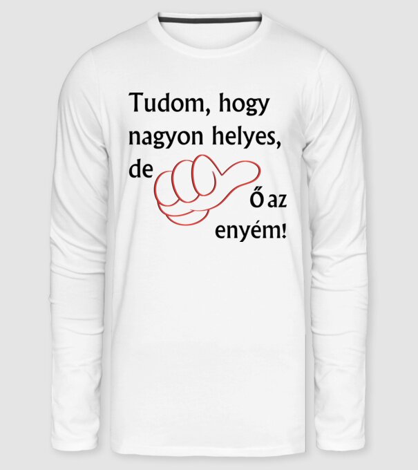 Ő az enyém - páros (lány) minta fehér pólón
