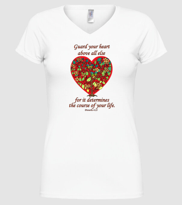 Guard your heart - Proverbs 4:23 minta fehér pólón