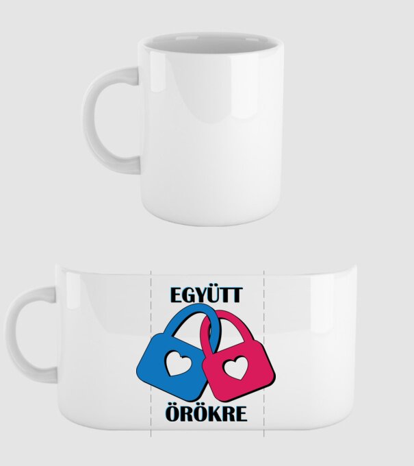 Együtt örökre - páros minta fehér pólón