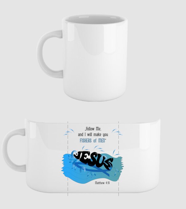 Fishers of men - Matthew 4:19 minta fehér pólón