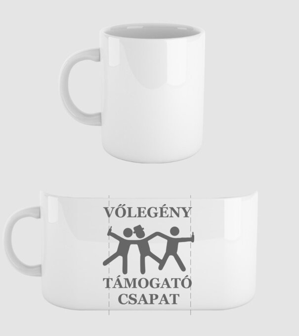 Legénybúcsú támogató csapat minta fehér pólón