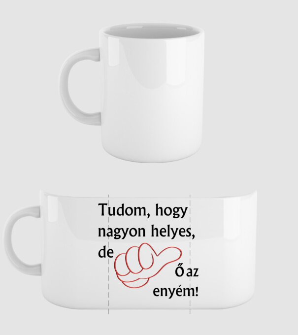 Ő az enyém - páros (lány) minta fehér pólón