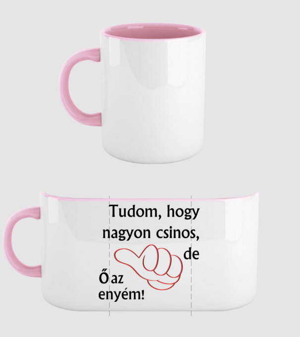 Ő az enyém - páros (fiú) minta világos rózsaszín pólón
