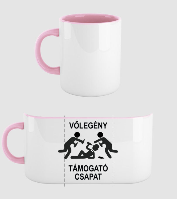 Vőlegény támogató csapat minta világos rózsaszín pólón