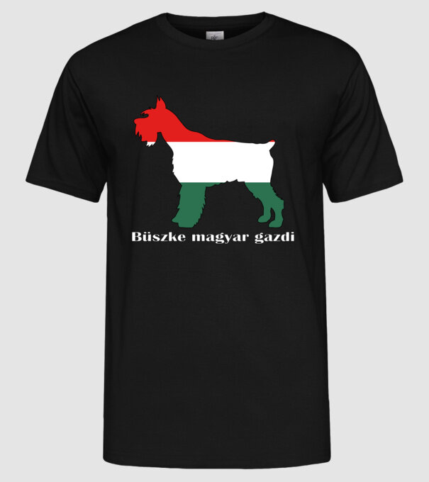 Magyar Schnauzer minta fekete pólón