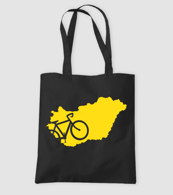 Magyarország - kerékpártúra minta fekete pólón