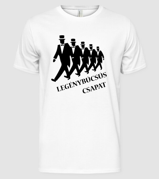 Legénybúcsús csapat minta fehér pólón