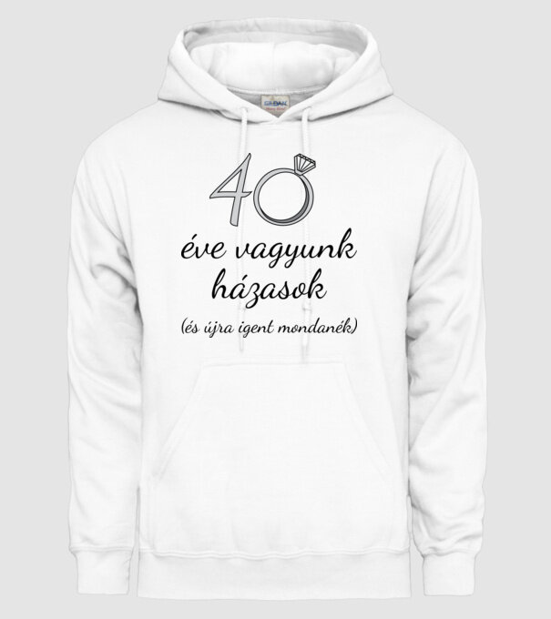 Házasok 40 éve minta fehér pólón