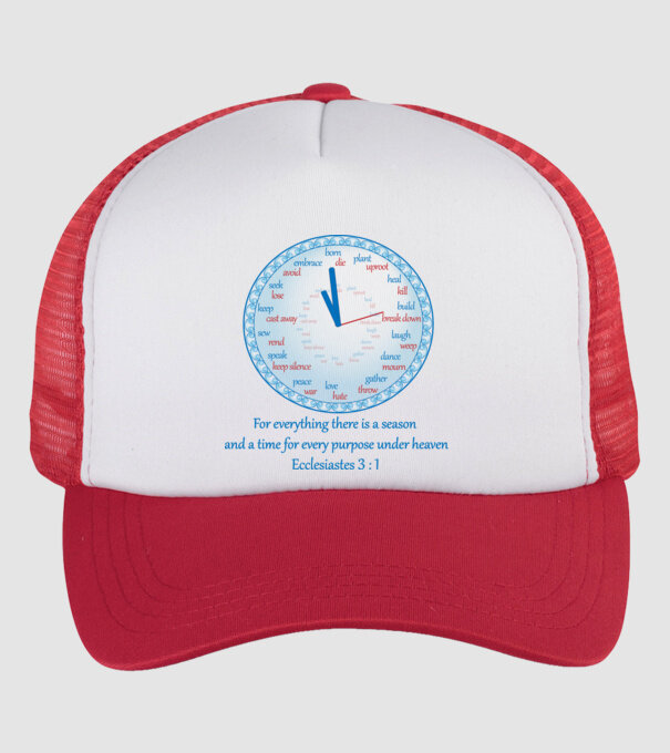 Time for everything - Ecclesiastes 3:1 minta fehér/piros pólón