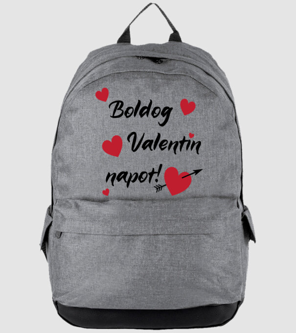Boldog Valentin napot! minta szürke pólón