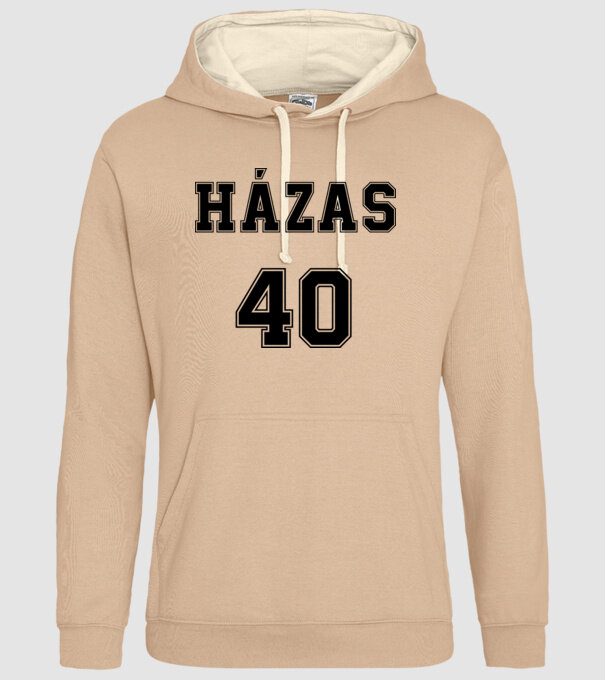 Házas 40 éve minta homokszín pólón