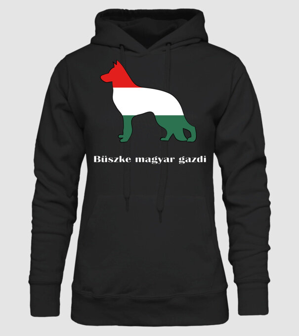 Német juhászkutya - magyar minta fekete pólón