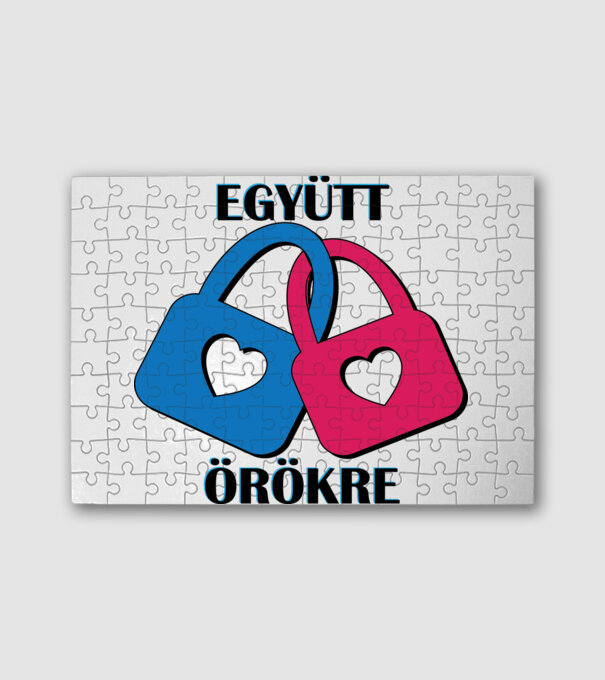 Együtt örökre - páros minta fehér pólón