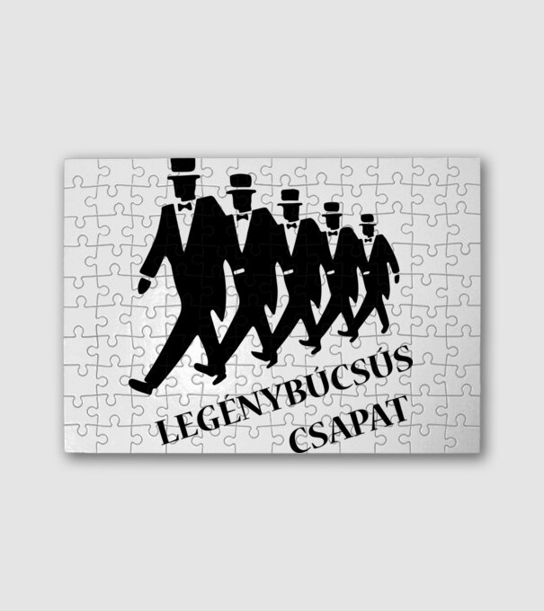 Legénybúcsús csapat minta fehér pólón