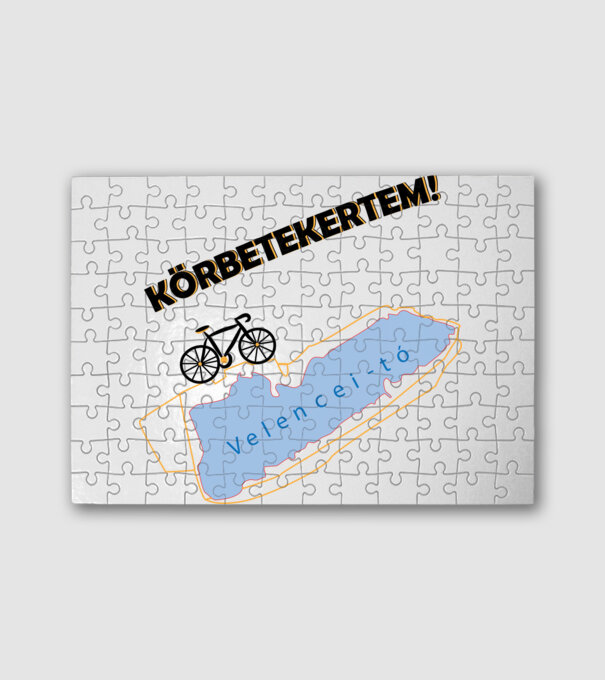 Velencei-tó körút - Körbetekertem minta fehér pólón