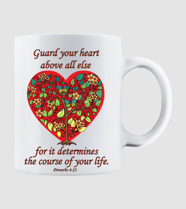 Guard your heart - Proverbs 4:23 minta fehér pólón