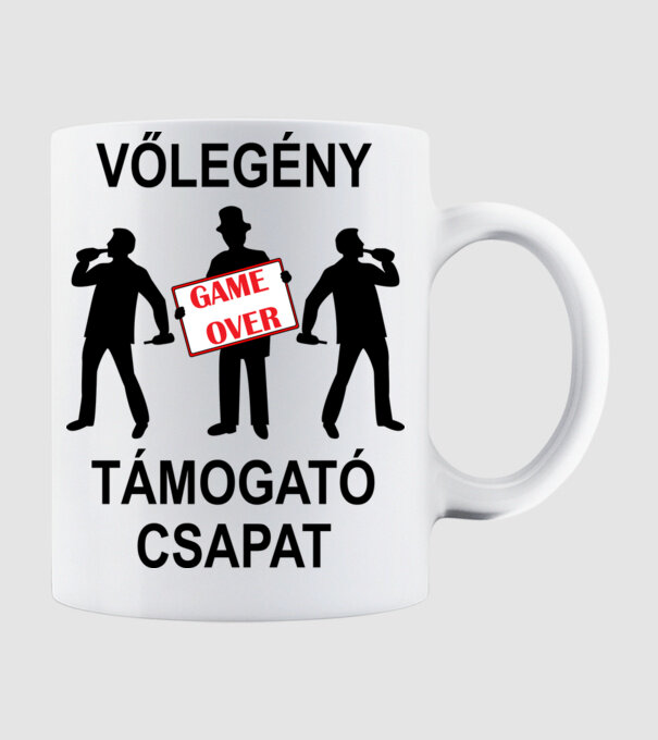 Legénybúcsú csapat: Game Over minta fehér pólón