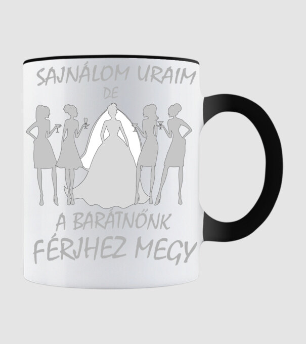 Lánybúcsú csapat (inverz) minta fekete pólón