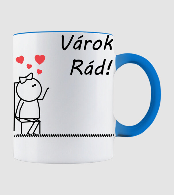 Várok Rád! (páros póló - lány) minta világoskék pólón