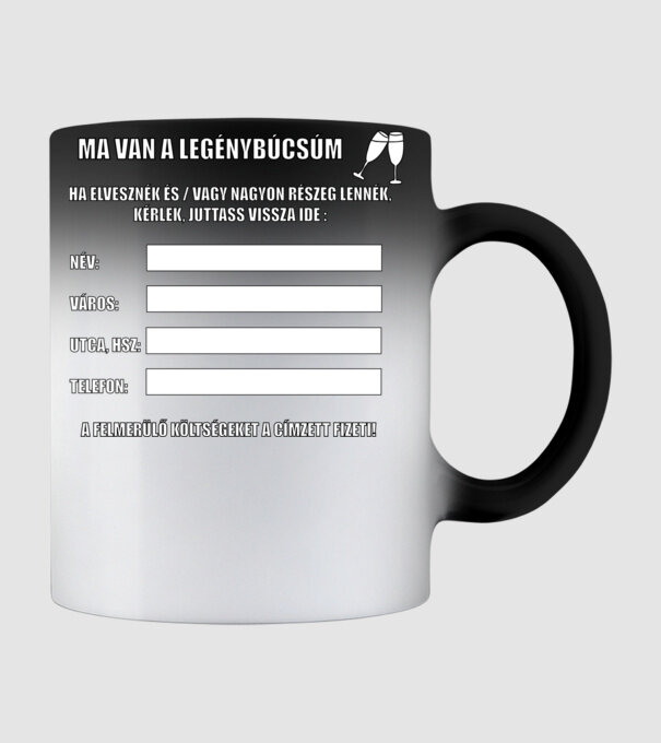 Elvesztem - legénybúcsús minta fekete pólón