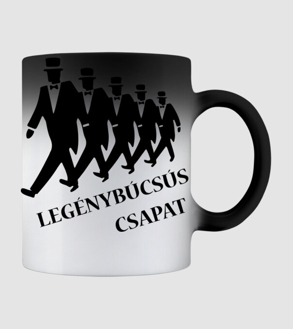 Legénybúcsús csapat minta fekete pólón
