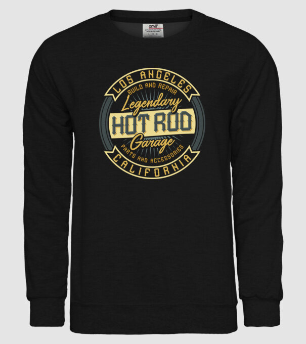 Legendary Hot Rod Garage minta fekete pólón