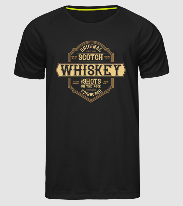 Original Scotch Whiskey minta fekete pólón