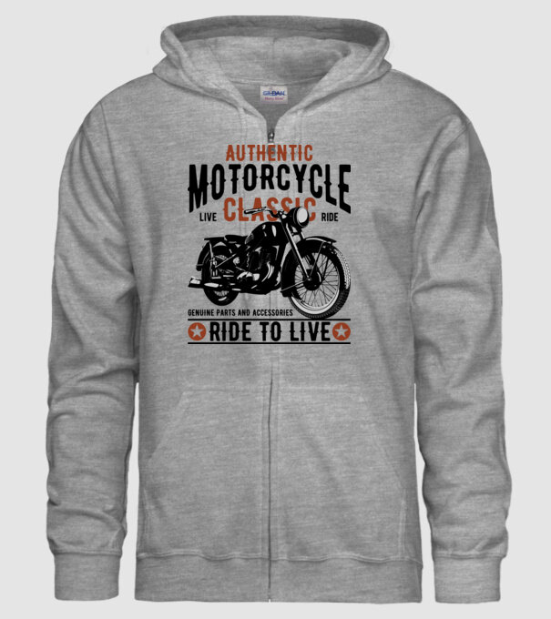 Motorcycle Ride To Live minta szürke pólón