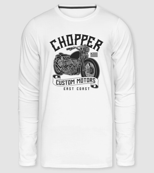 Chopper Custom Motors minta fehér pólón