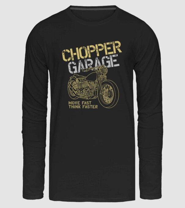 Chopper Garage minta fekete pólón