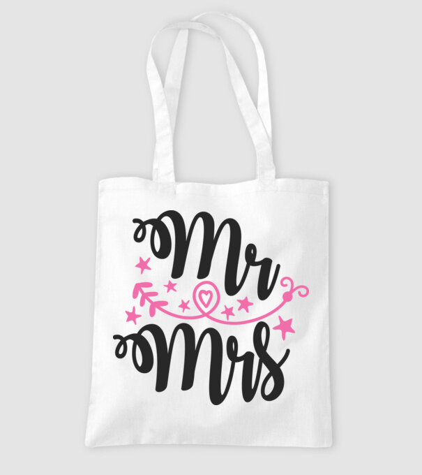 Mr. & Mrs. - Póló Esküvőre minta fehér pólón