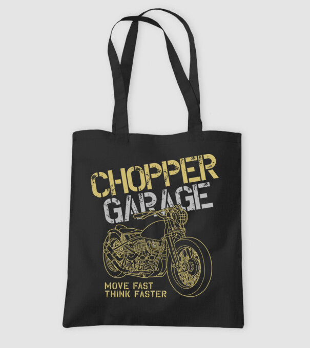 Chopper Garage minta fekete pólón