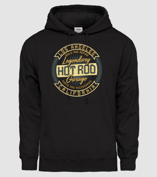 Legendary Hot Rod Garage minta fekete pólón