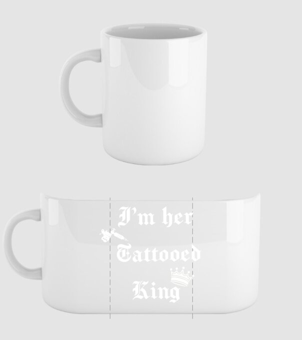 i’m her tattooed king minta fehér pólón