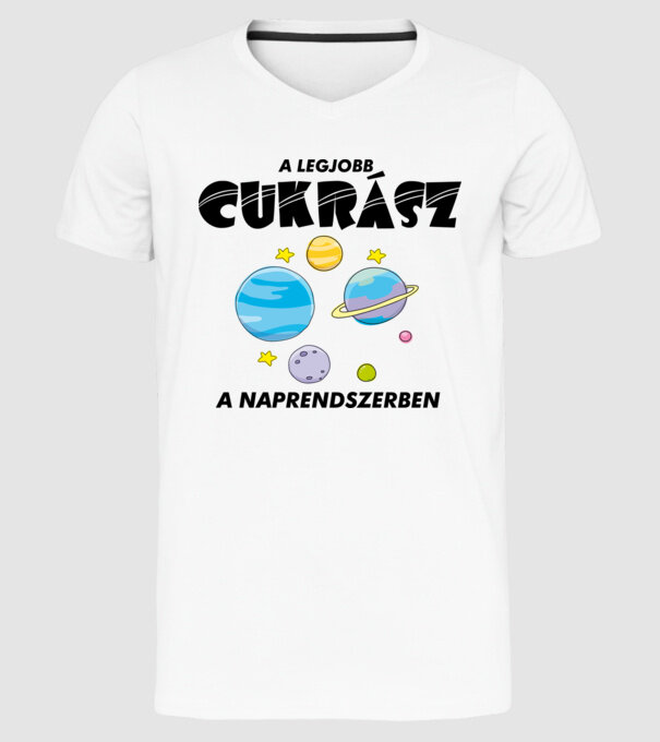 A legjobb CUKRÁSZ a naprendszerben minta fehér pólón
