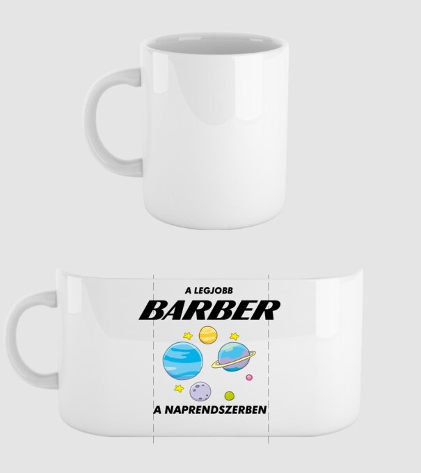 A legjobb BARBER a naprendszerben minta fehér pólón
