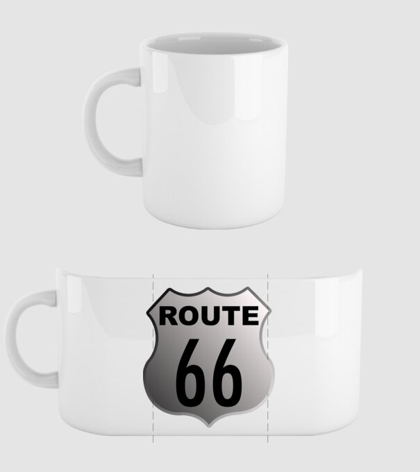 Route 66 minta fehér pólón