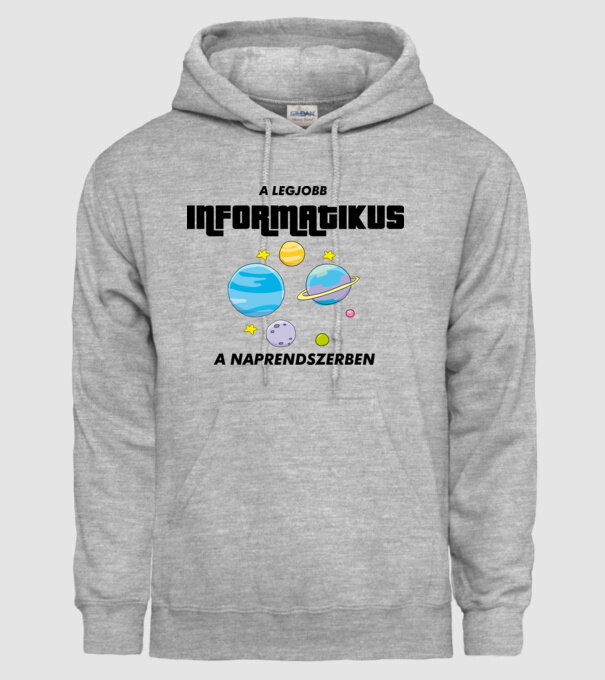 A legjobb INFORMATIKUS a naprendszerben minta szürke pólón