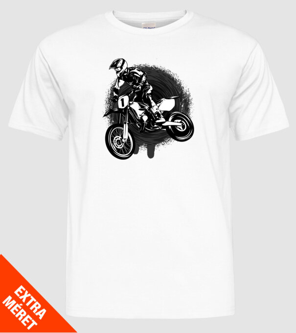 Moto Rider minta fehér pólón