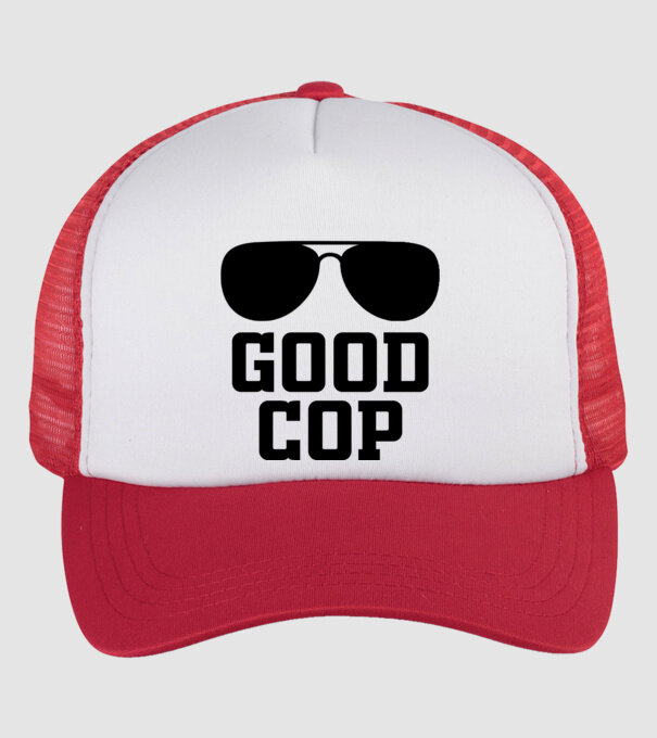 GOOD COP minta fehér/piros pólón