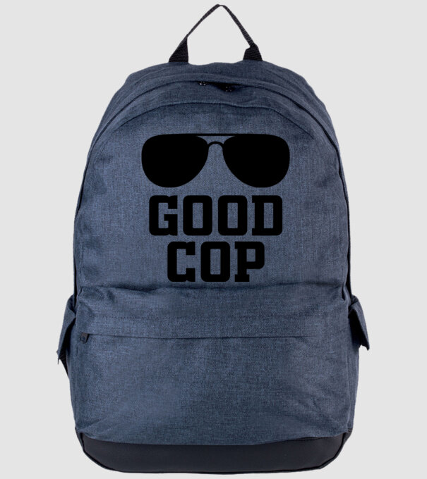 GOOD COP minta farmerkék pólón