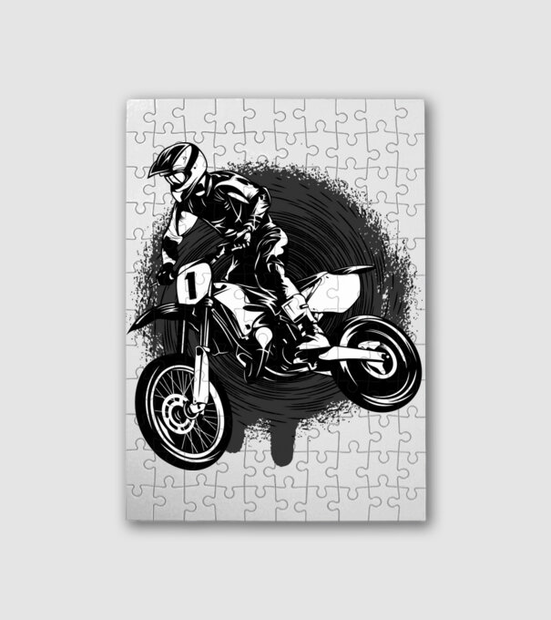 Moto Rider minta fehér pólón