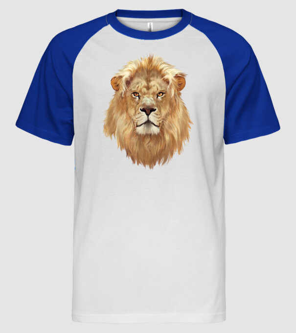lion head paint minta fehér/royal pólón